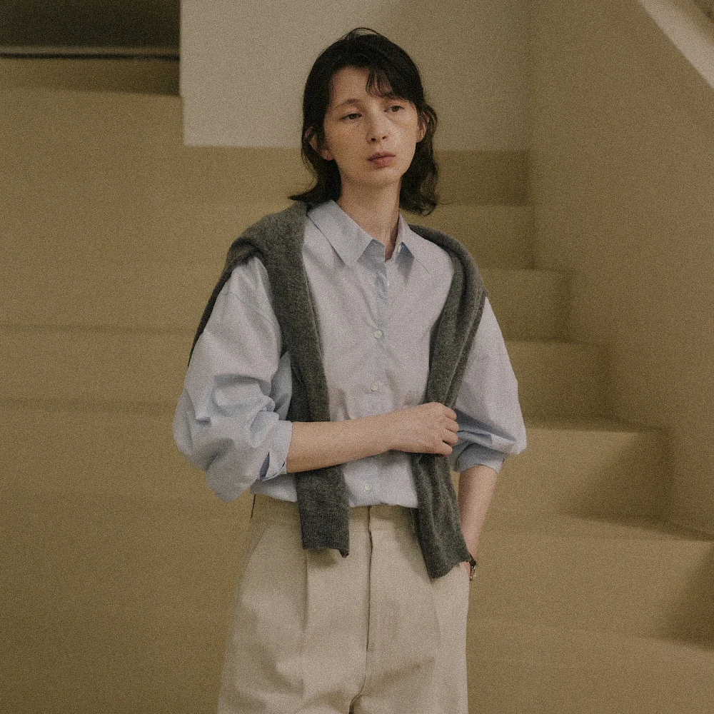 MAEL COTTON SHIRT_SKYBLUE