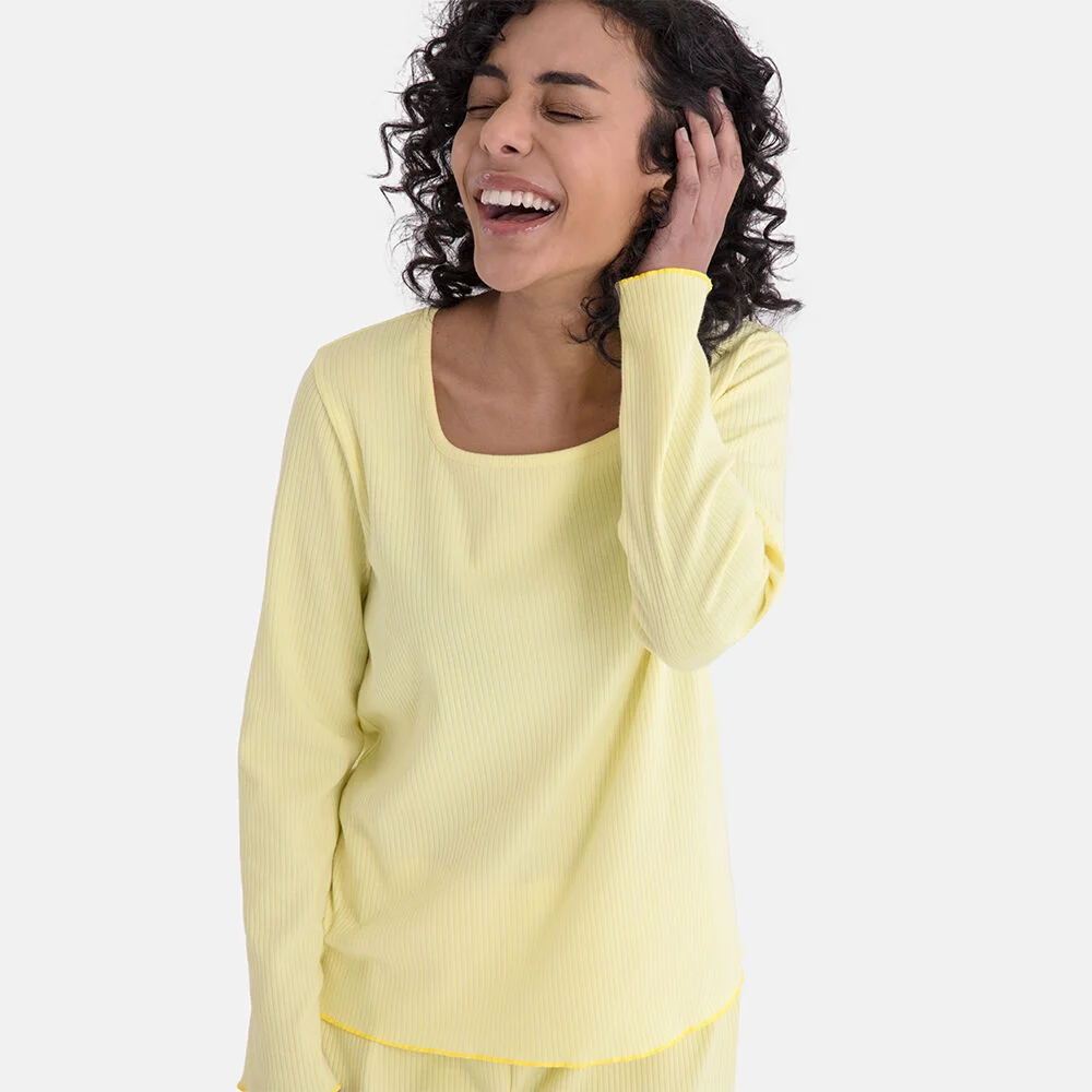 Chelsea Square Neck Lounge Set Lemon 切爾西靴 方領 家居套裝 Lemon