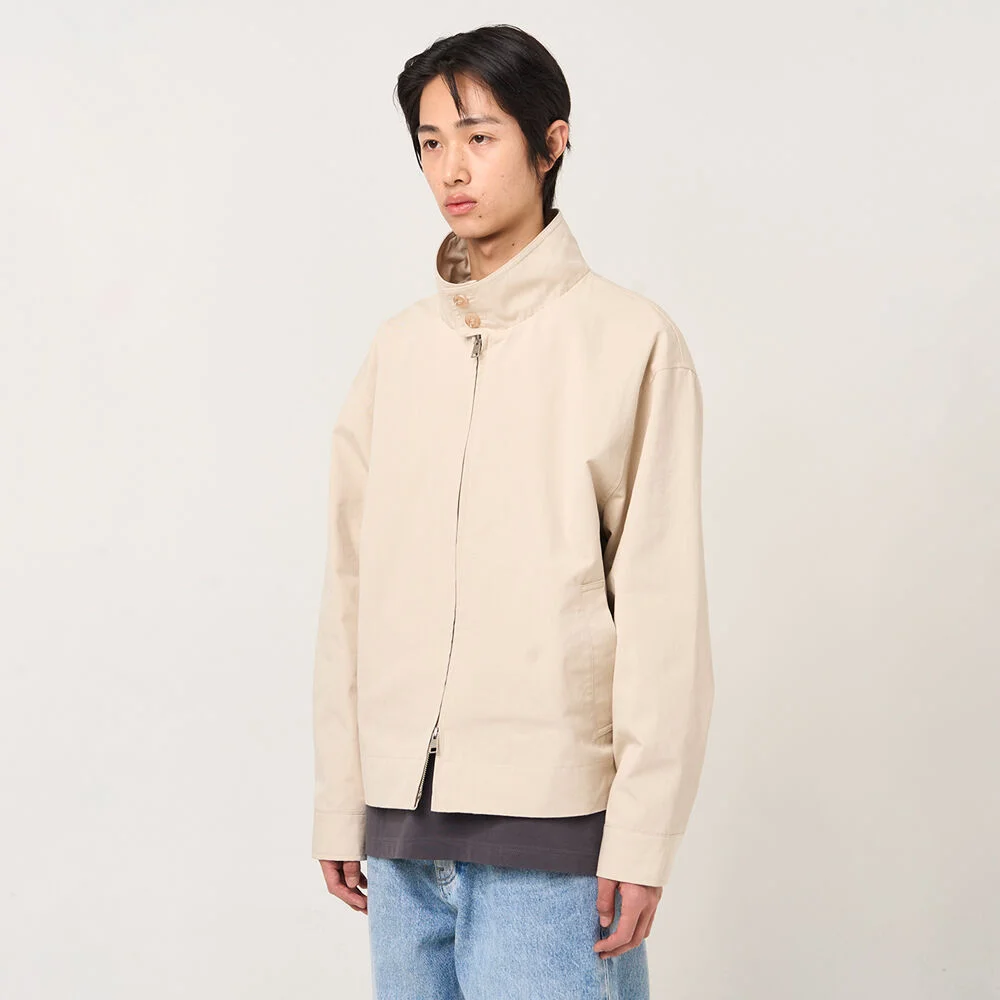 超大版型 Harrington 純棉 外套 米色