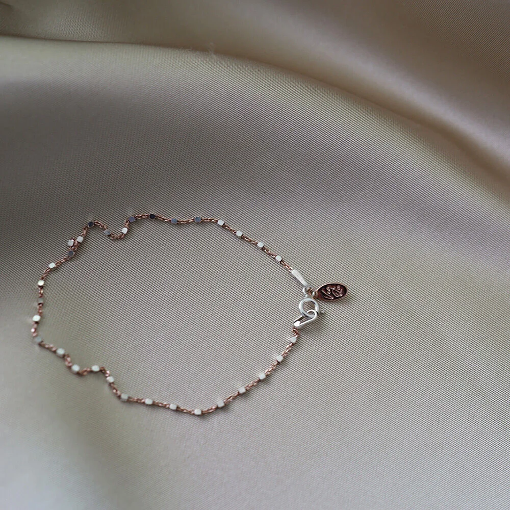 Two tone cube chain (bracelet) -SilverRosegold