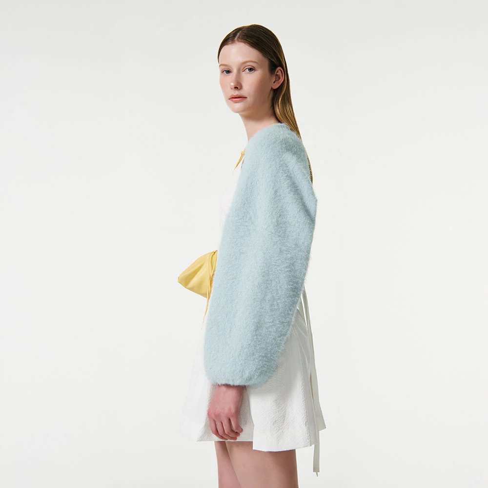CARRIE HAIRY KNIT BOLERO CARDIGAN