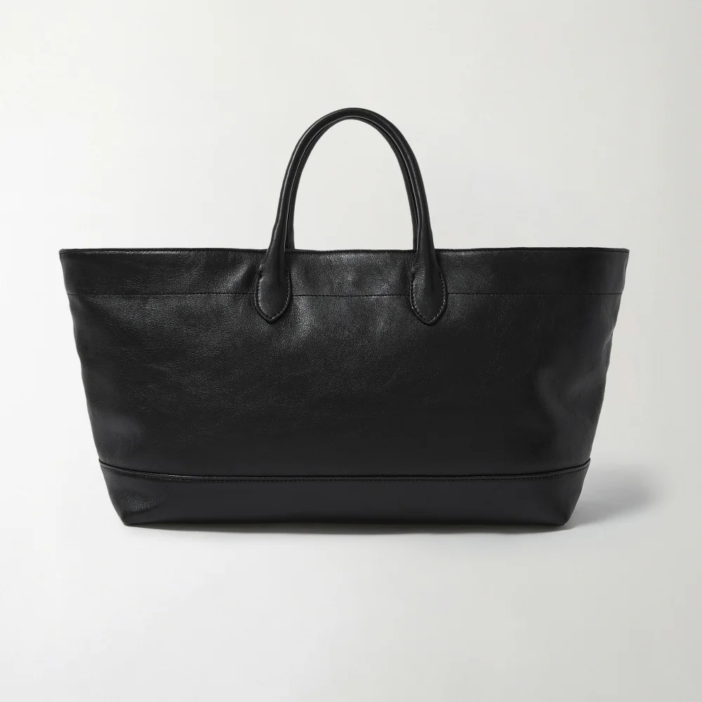 VERA OUTSTITCH LEATHER TOTE BAG_BLACK