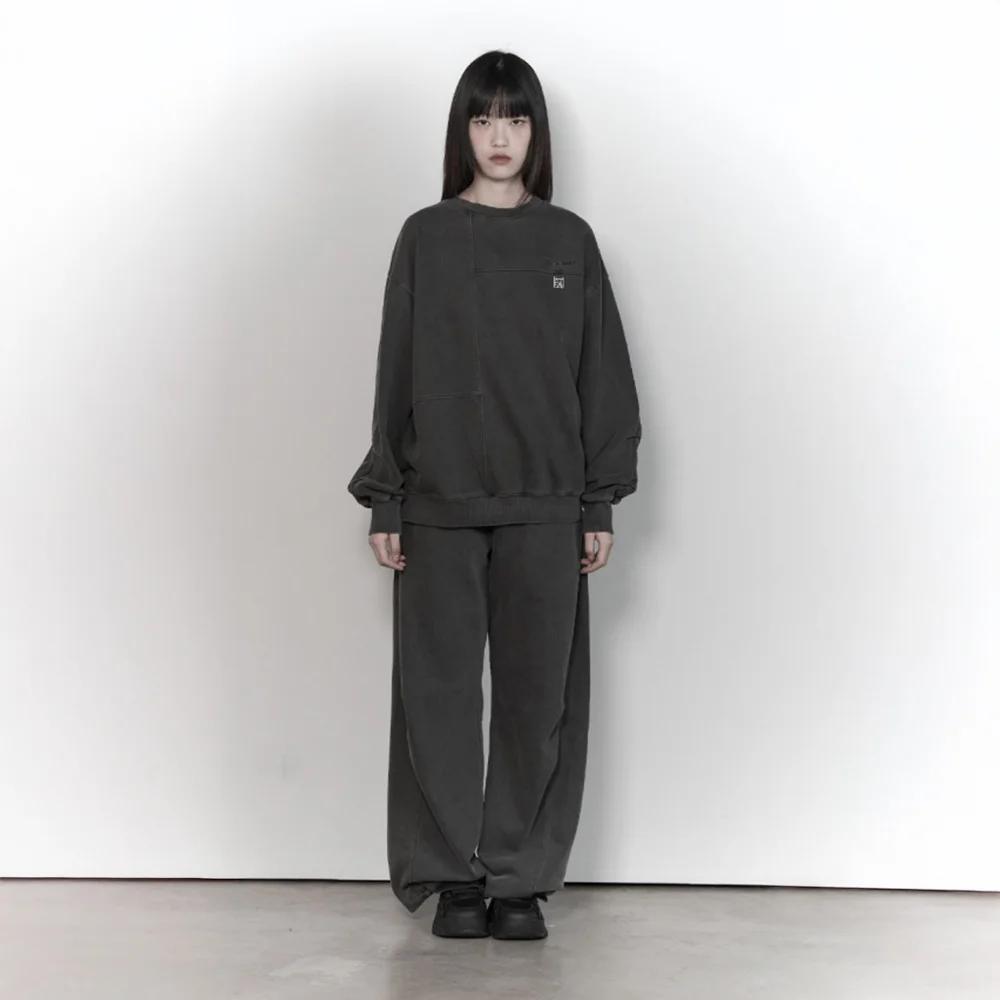 Soft Heavy Washing Over-fit Sweat Shirt (Charcoal)