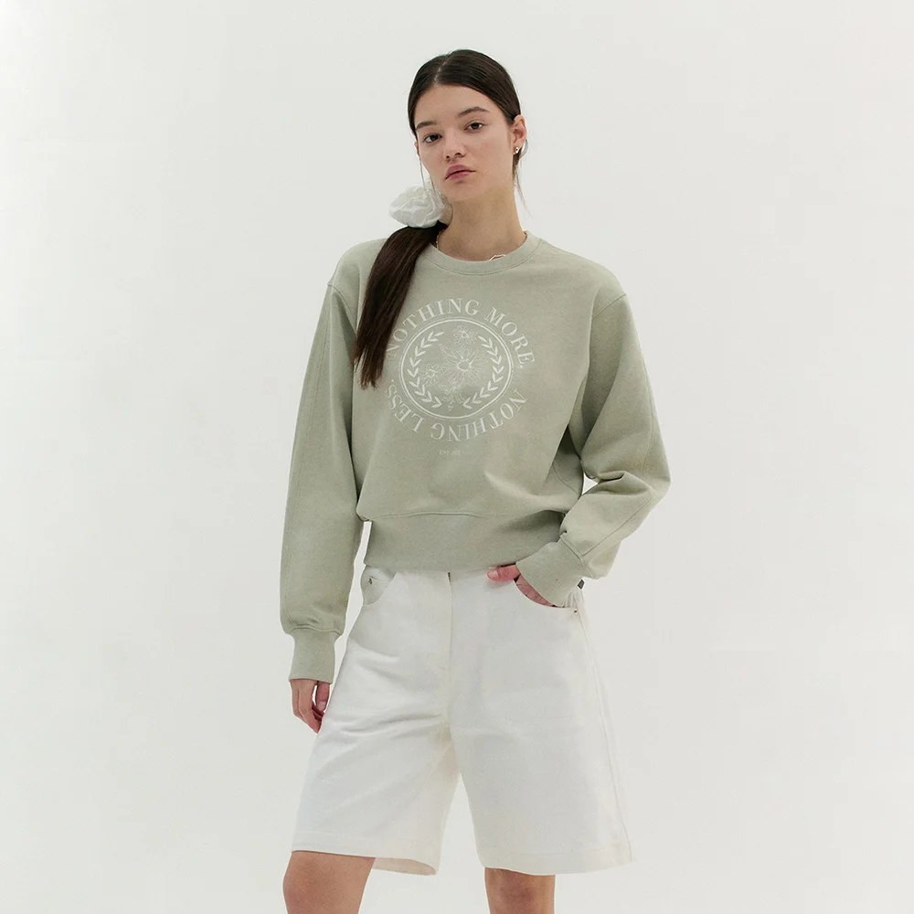 FLOWER ROUND SWEATSHIRT (natural green)