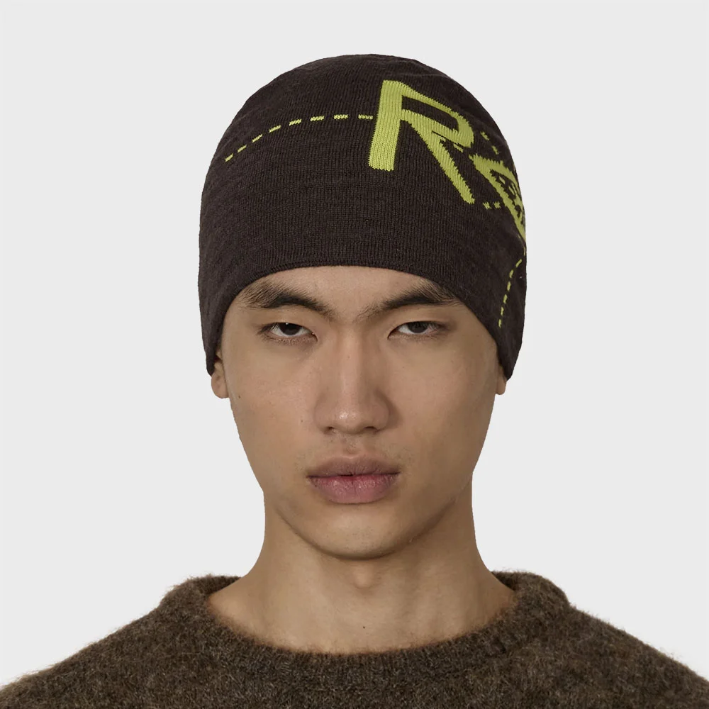 (M) DIAL WOOL BEANIE (DARK BROWN)