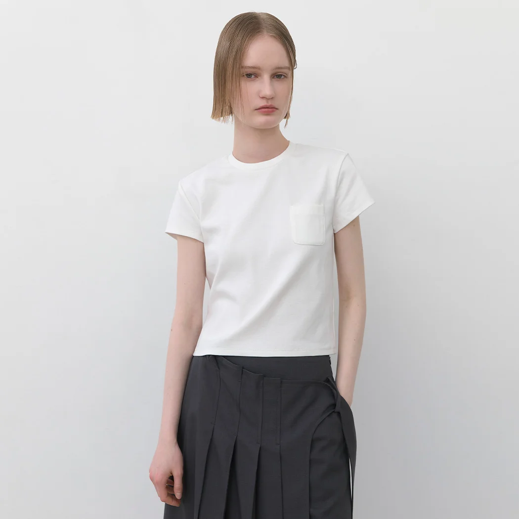 SOLID POCKET SLIM TEE(T-6993)_2Colors
