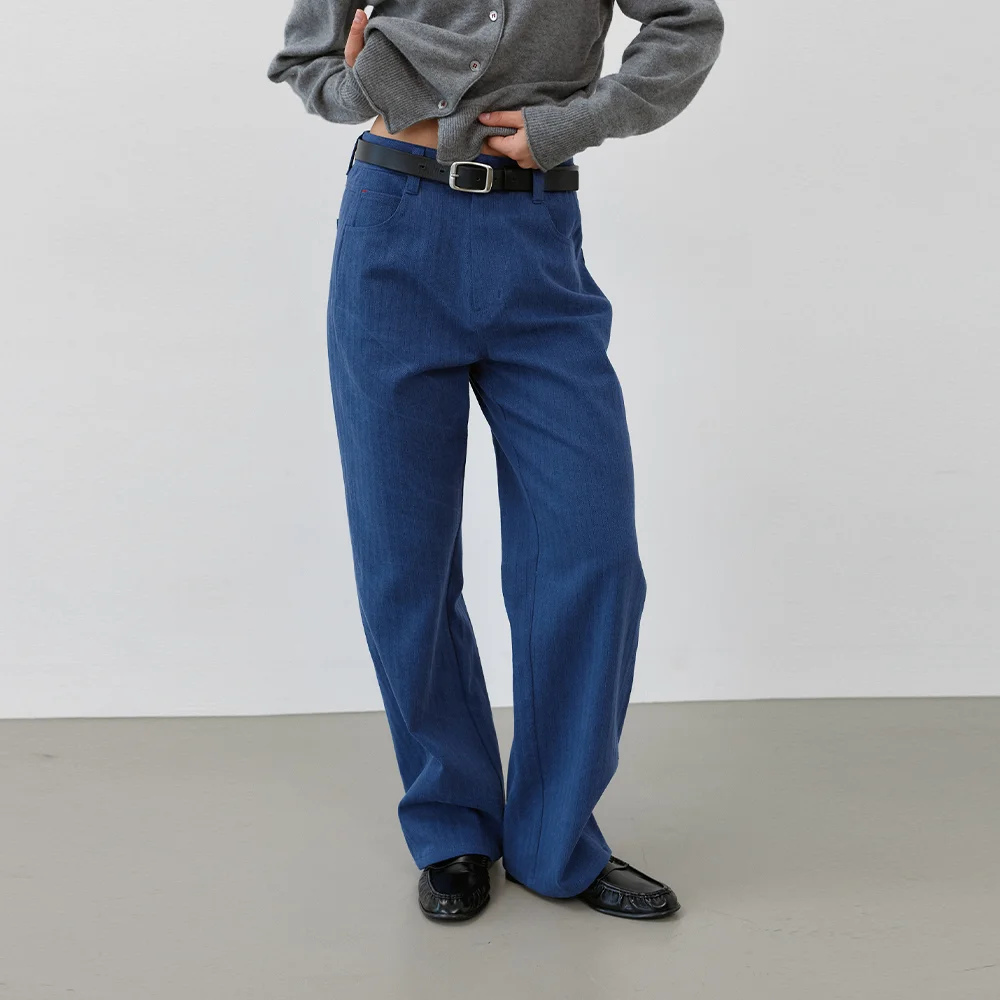 Herringbone Pants (Navy)