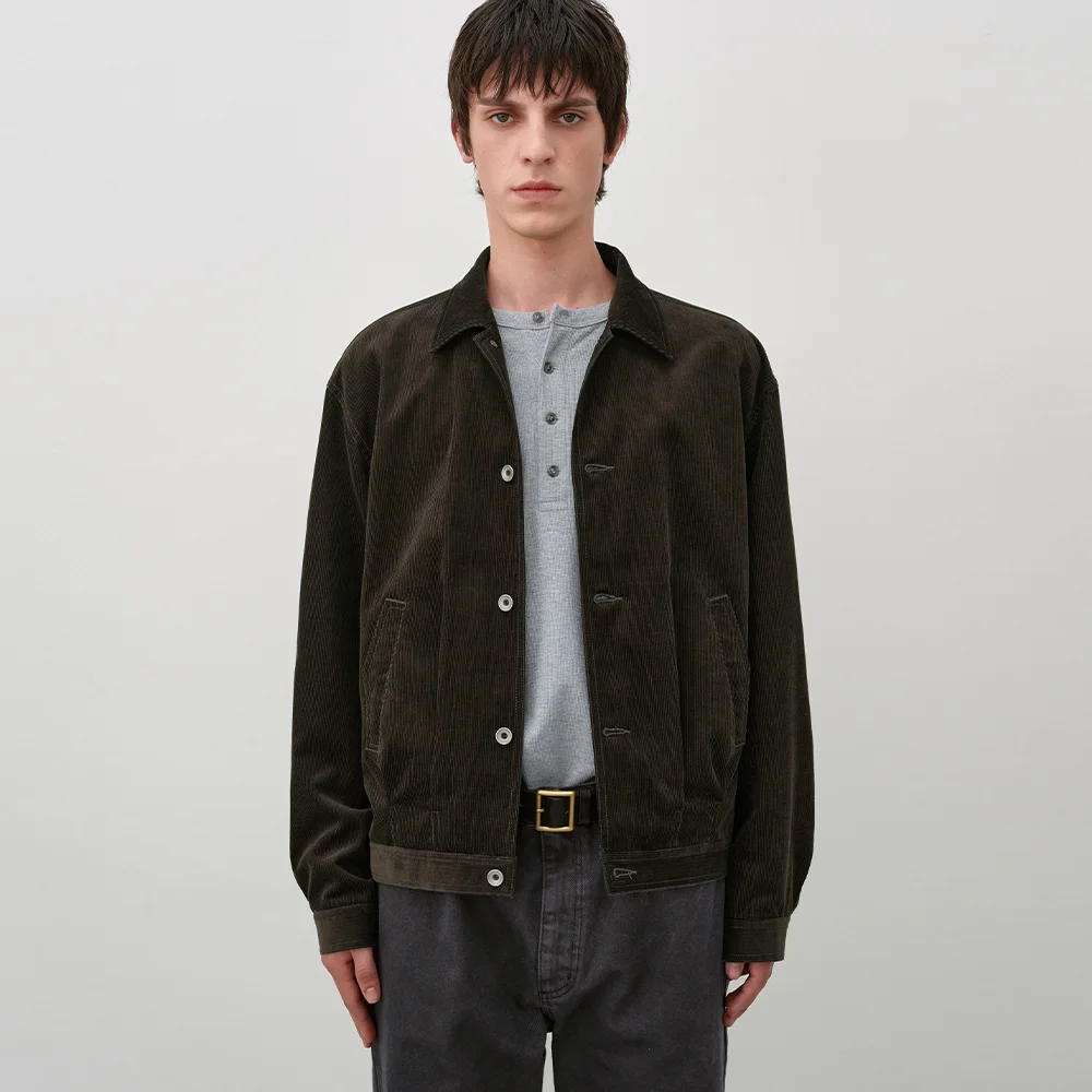 燈芯絨 Trucker 外套 BROWN
