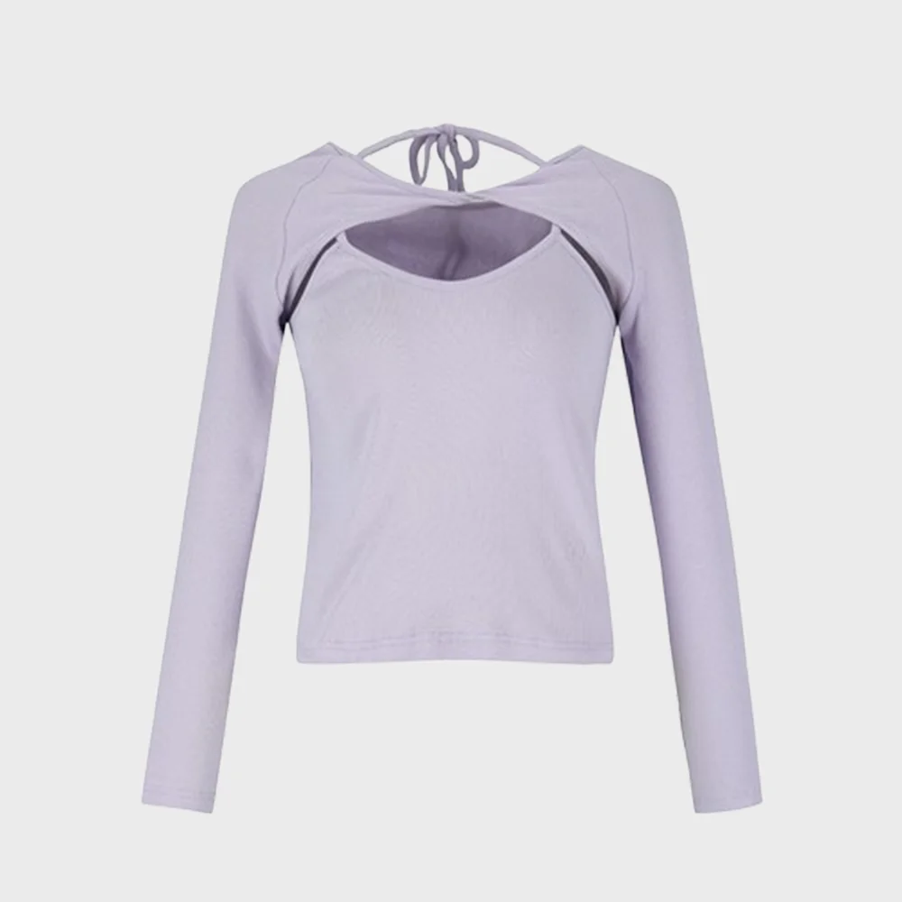 String halterneck ribbed T-Shirt_YA3LTN1