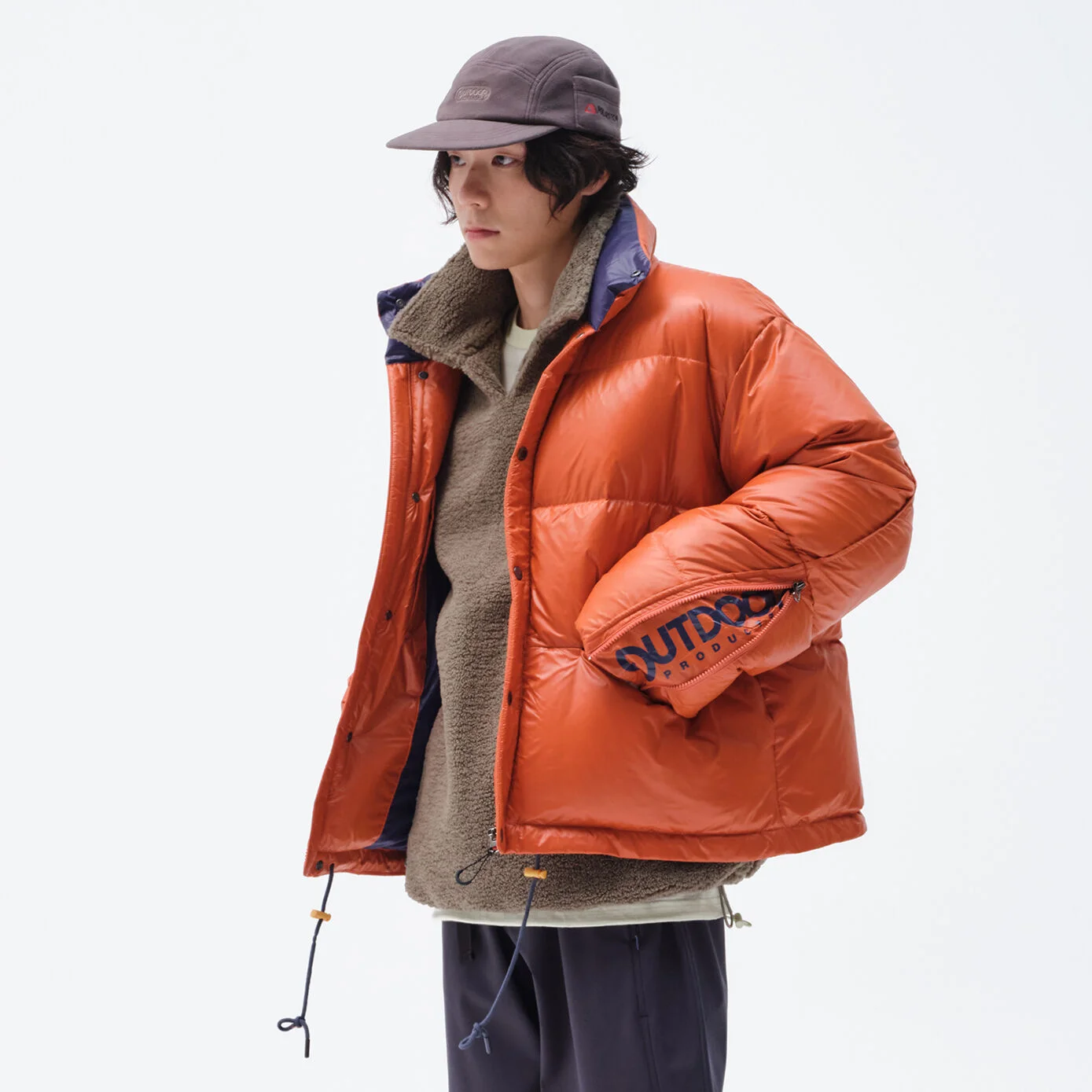 高領 Puffer Down 外套 (橙色)