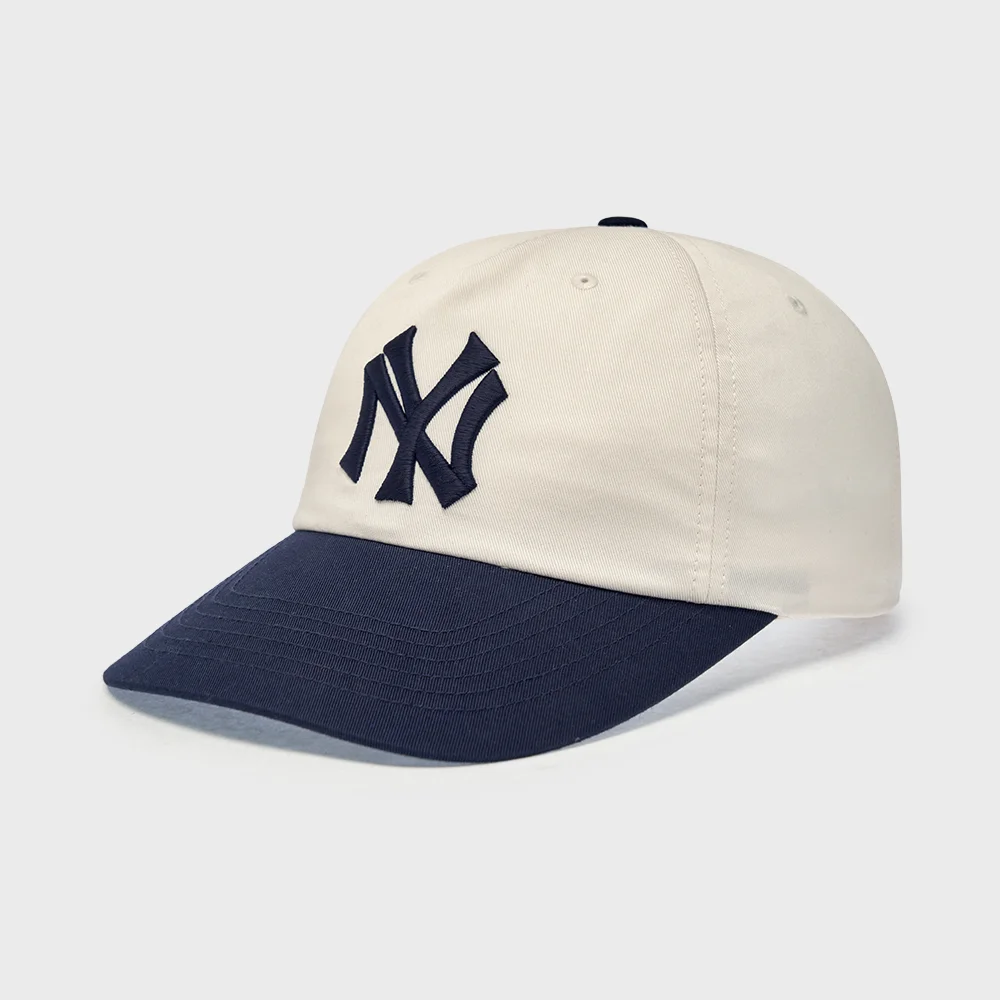 Q剪裁 撞色 無結構 棒球帽 NY (Navy)