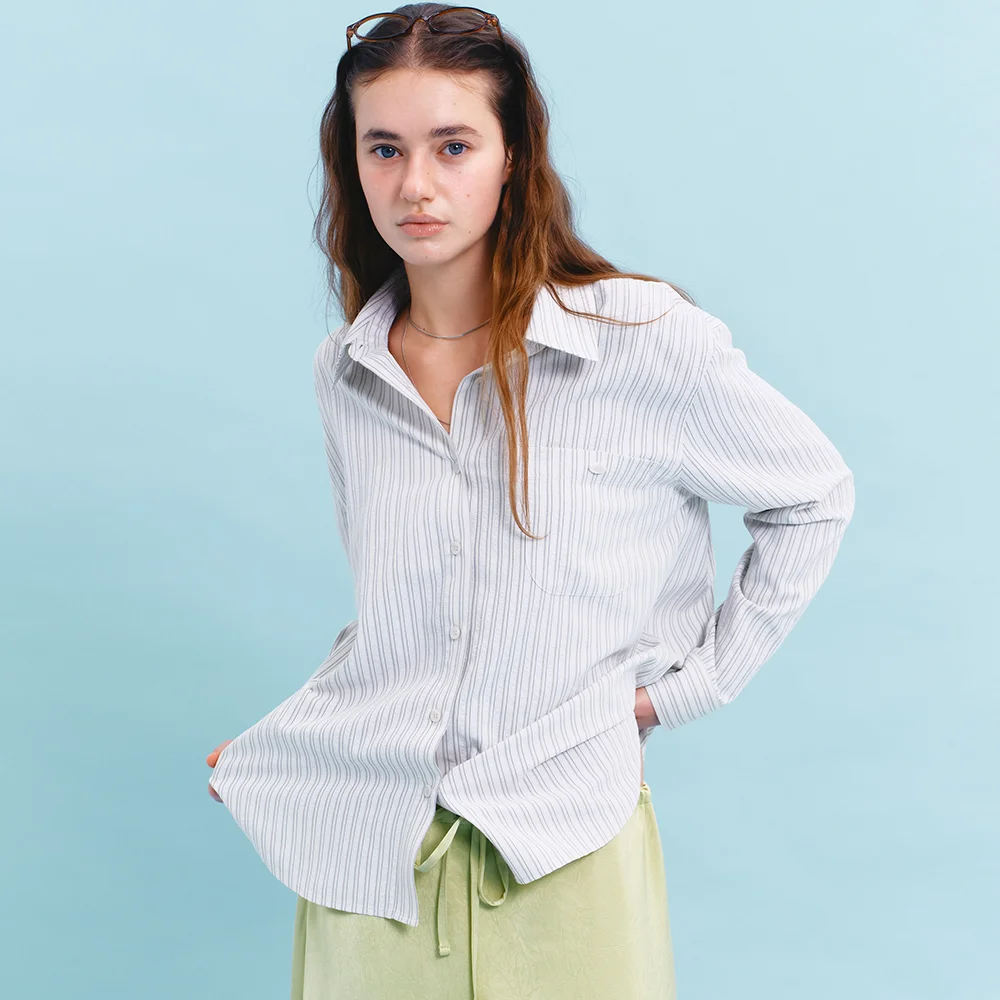 STRIPE OVERSIZED SHIRT (IVORY)