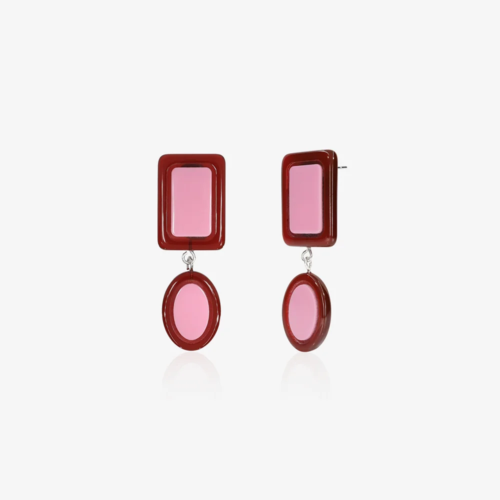 Console dangle earrings, PLUM