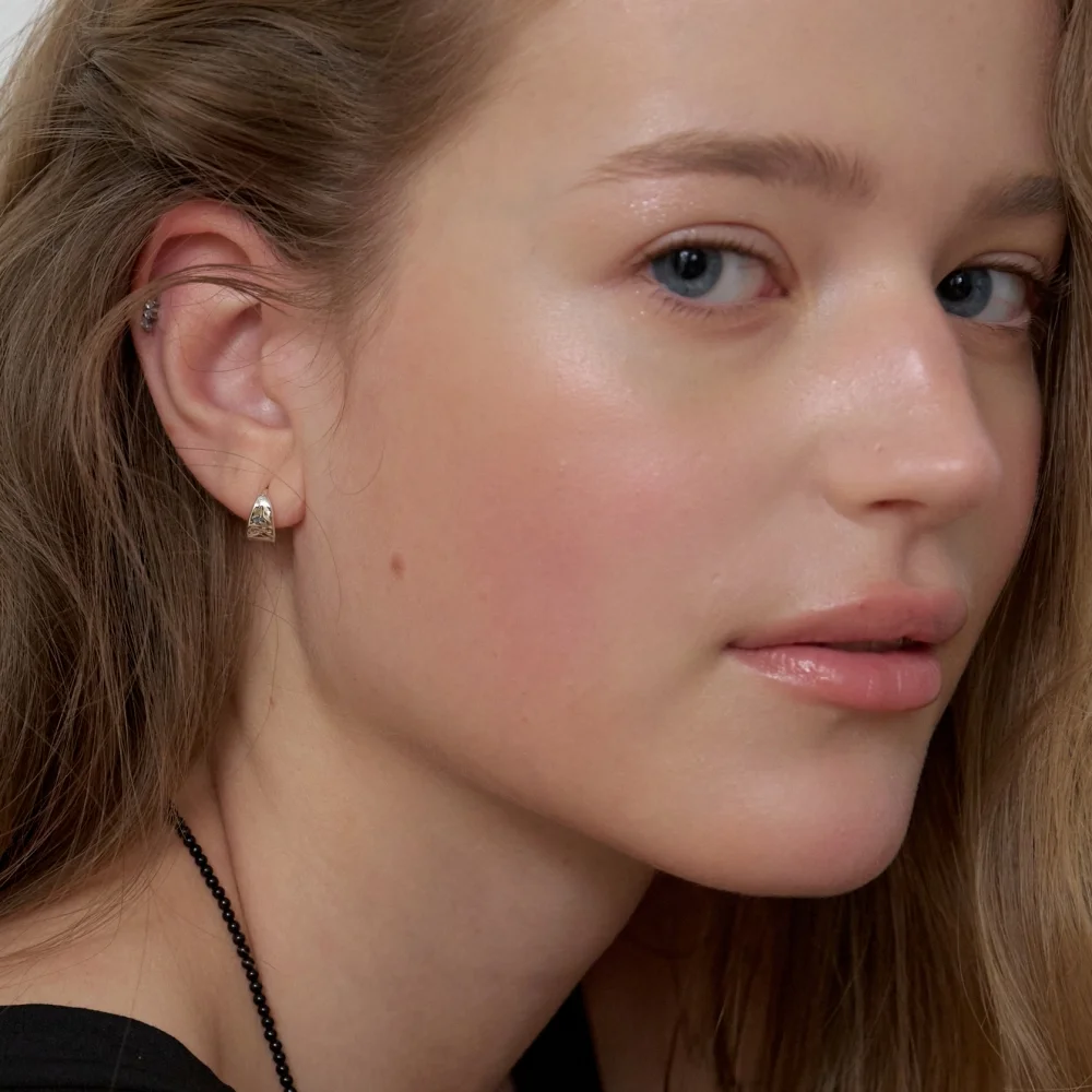 Rough Cone Ring Earrings (L262MER080)