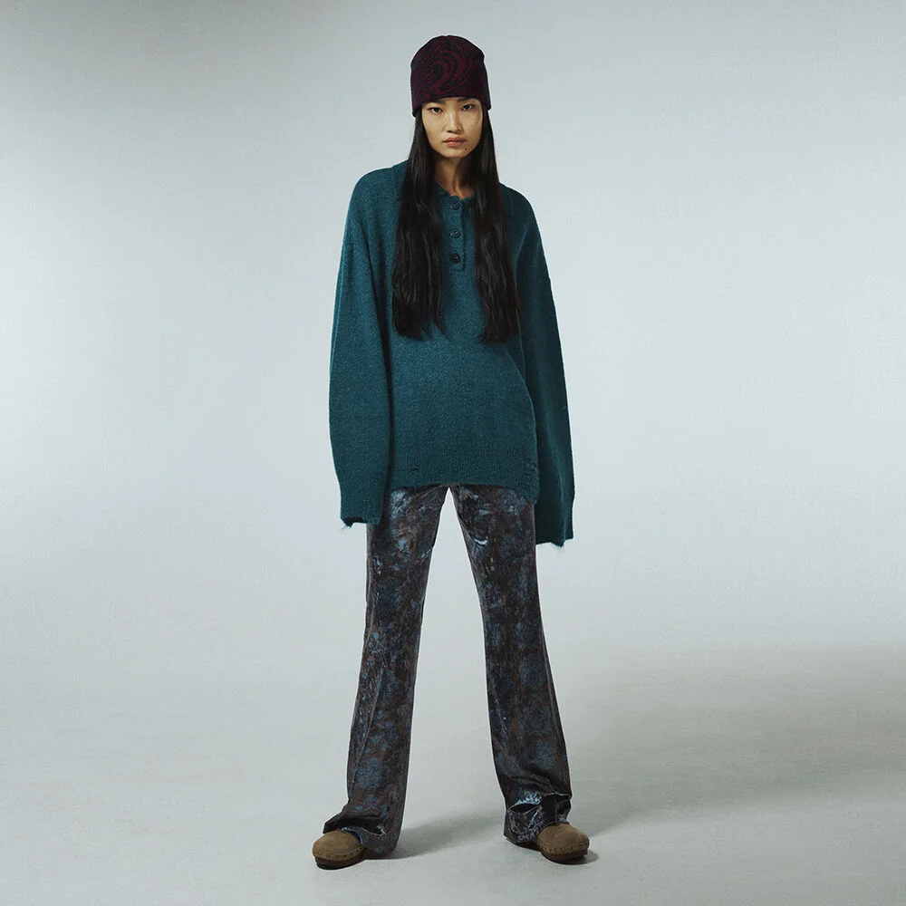JACQUARD VELVET LEGGINGS PANTS KA