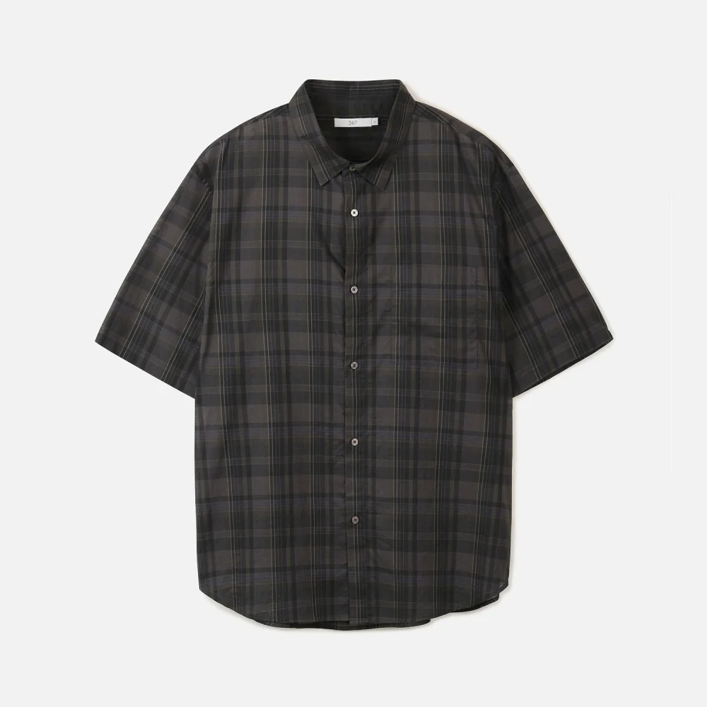 PLANAR CHECK SHIRTS DARK BROWN (247)