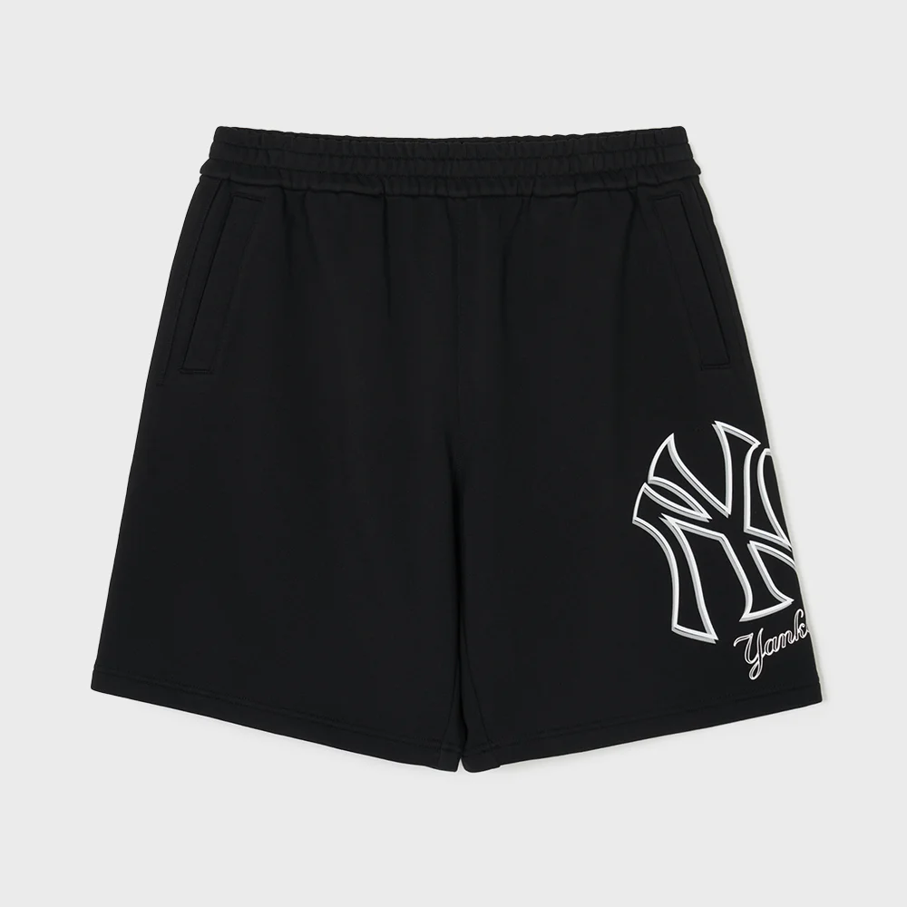 基本款 超大Logo 6分 短褲 NY (Black)