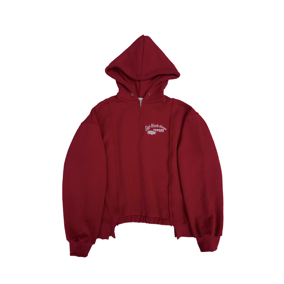 HALF ZIP HOODIE-RED