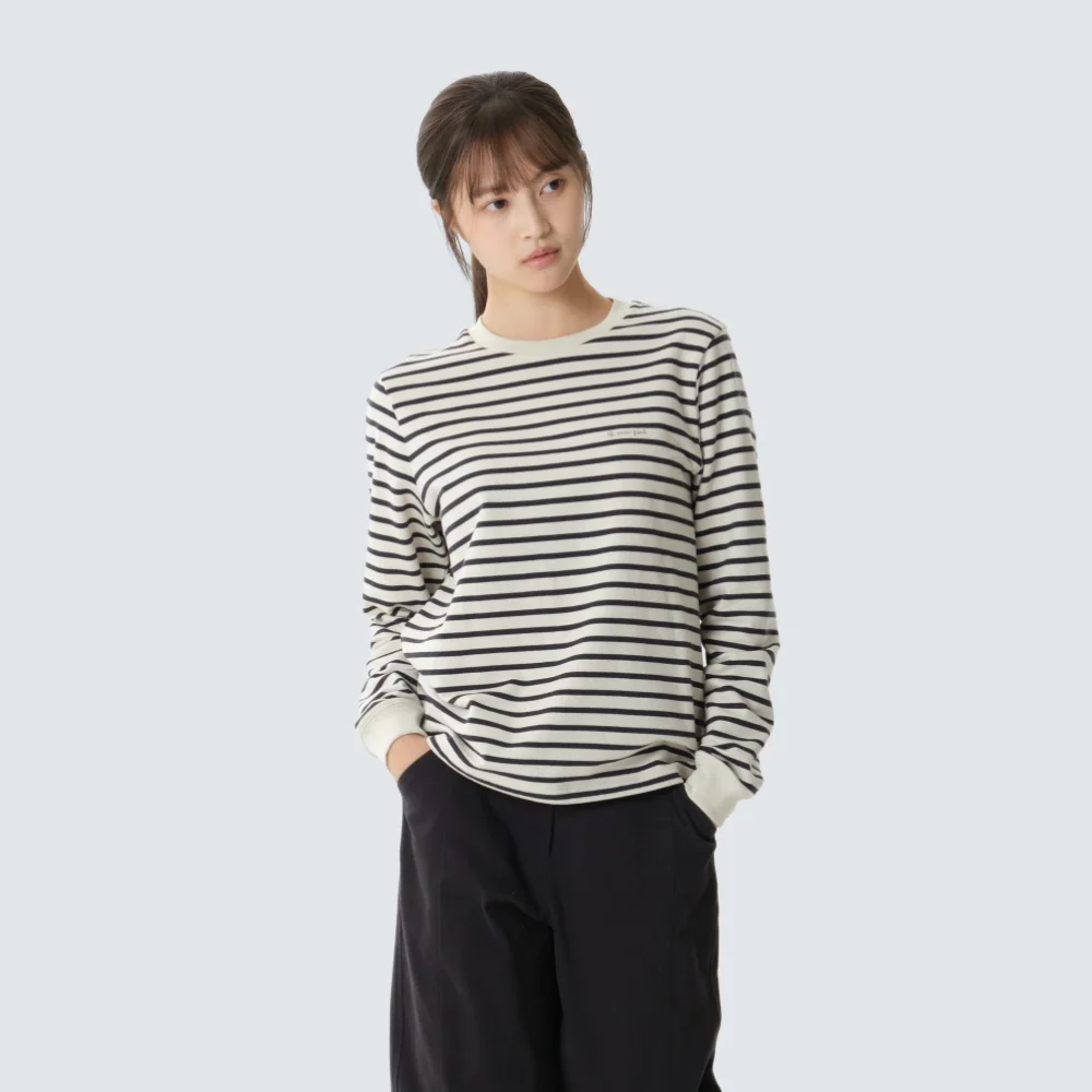 女裝 條紋 長袖 T恤 Dark Navy (S26FWFTL13)