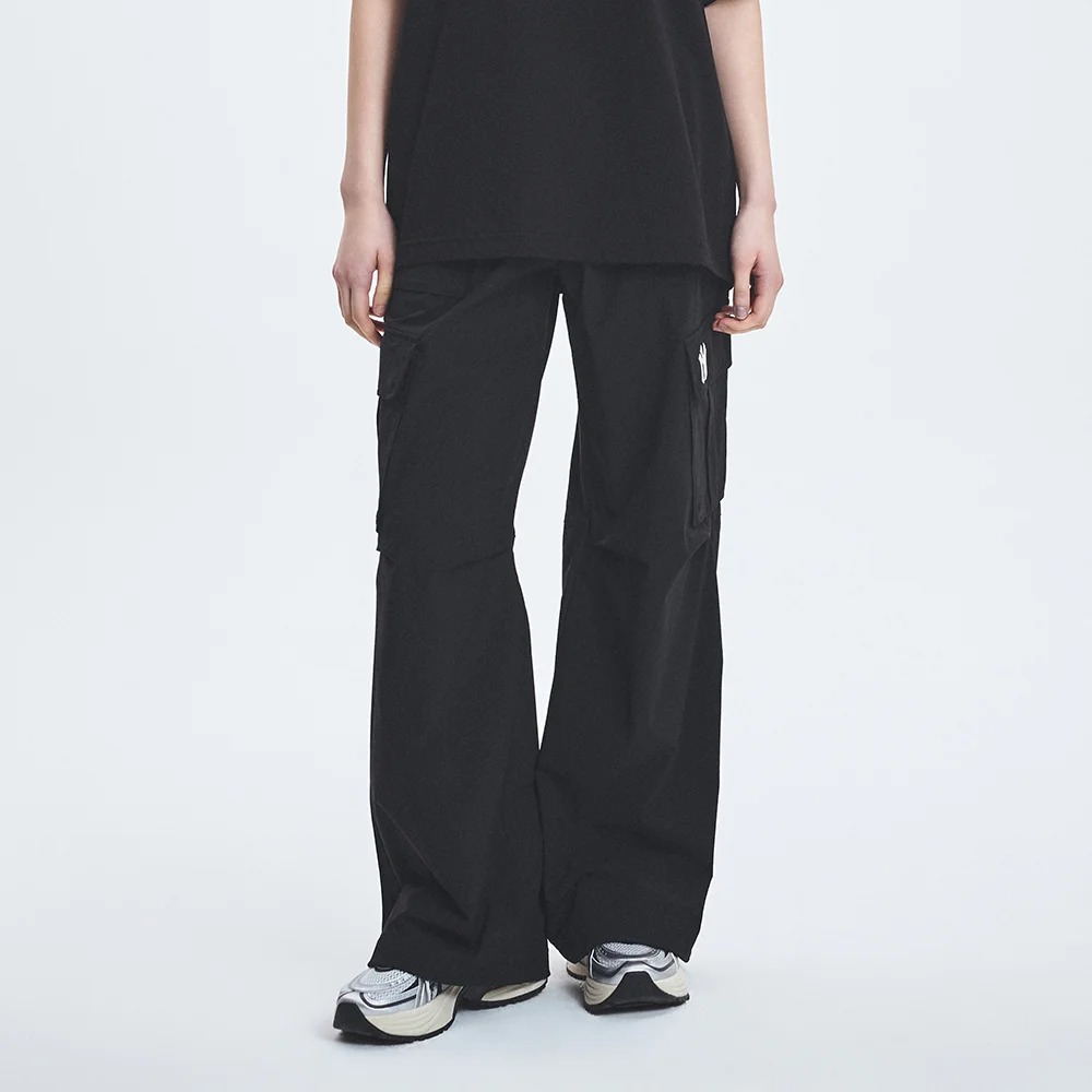 女裝 戶外機能風 低腰 工裝 寬褲 NY (Black)