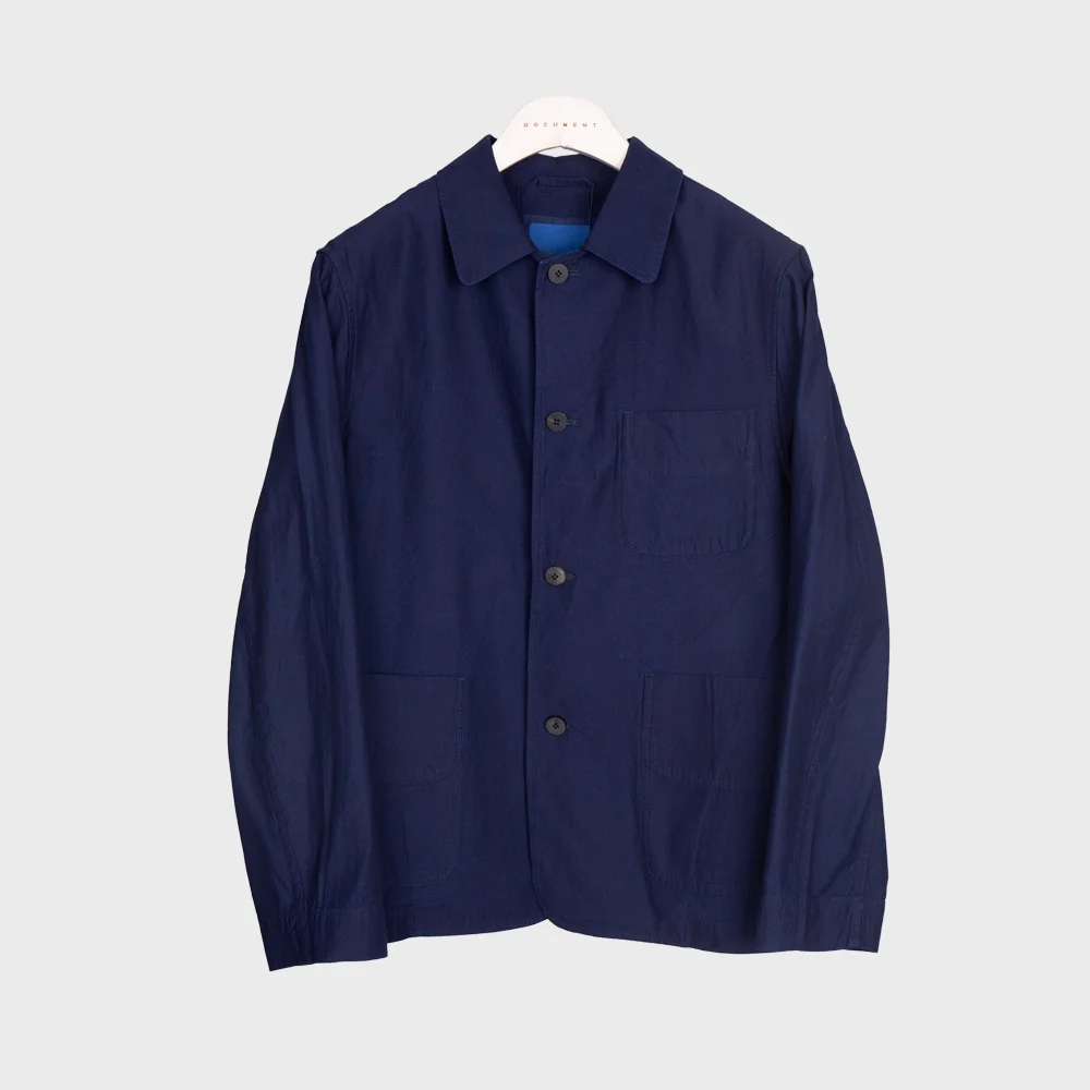 INDIGO TWILL COTTON PAJAMA JACKET_INDIGO