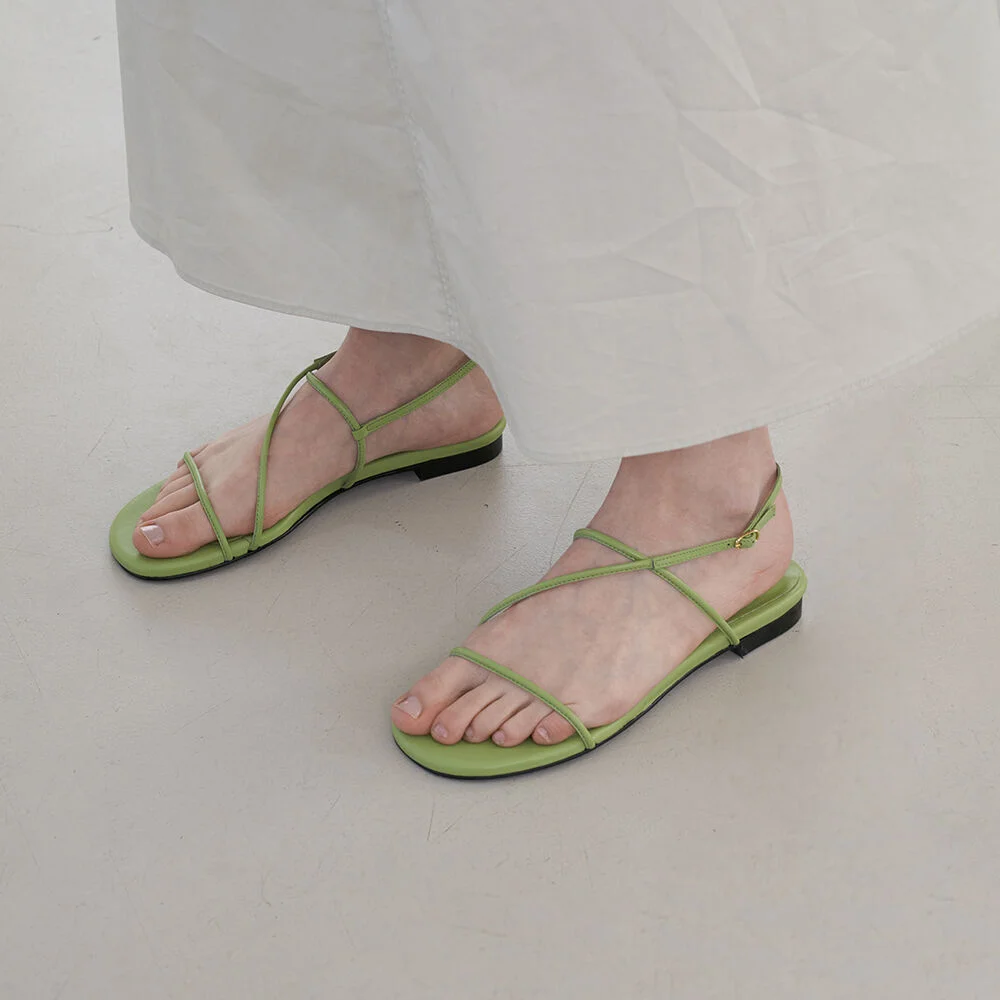 May Sandals Leather Lime