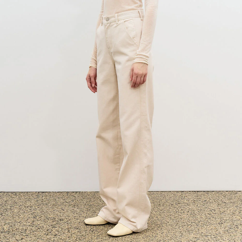 SEMI WIDE DENIM PANTS (cloud ivory)