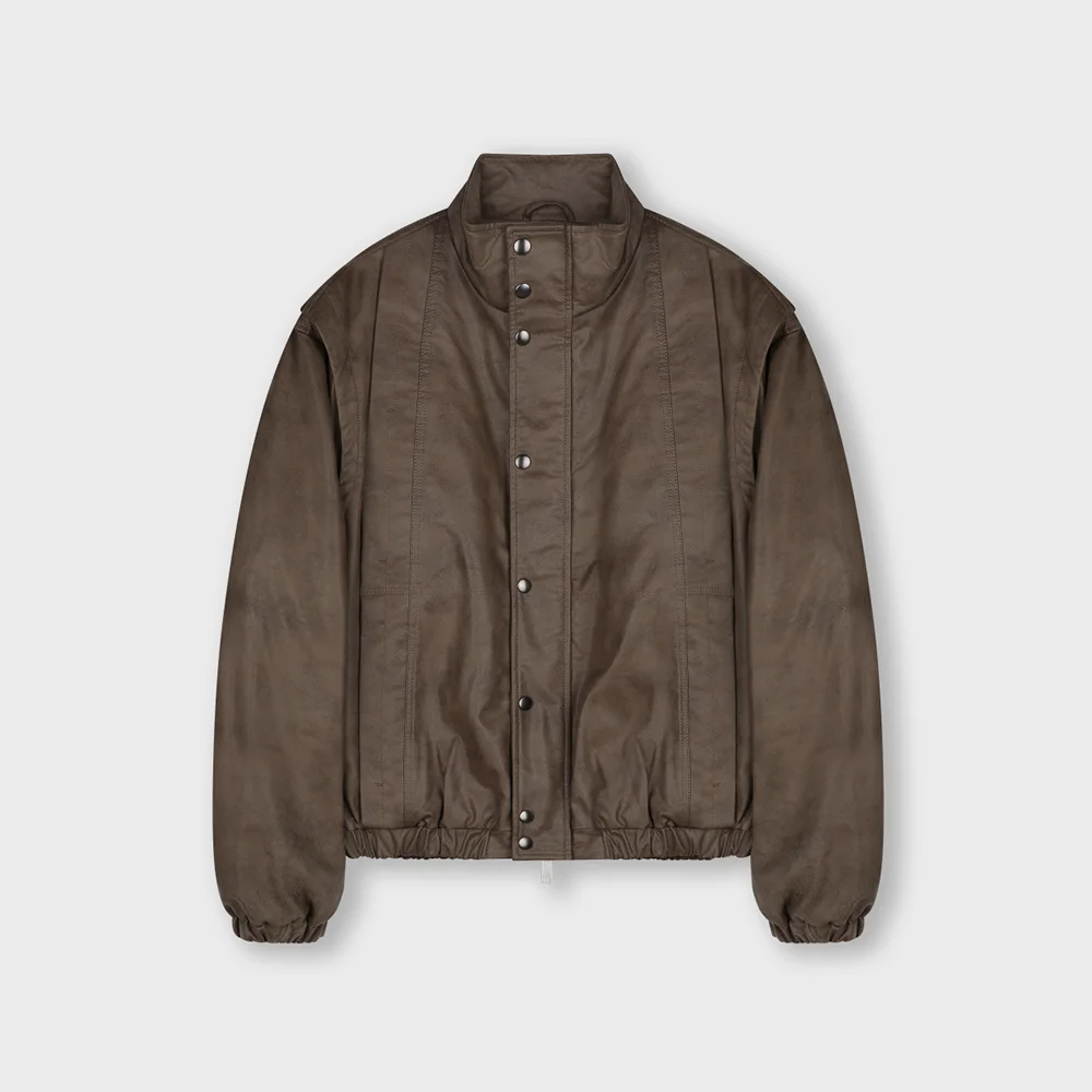 VEGAN LEATHER MONSTER BLOUSON PARKA VINTAGE BROWN