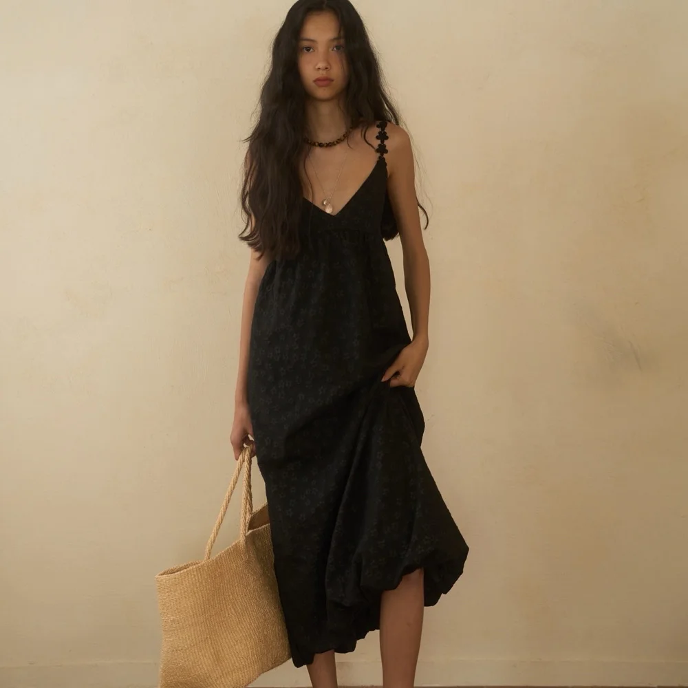 Flower Bouqet Dress / Black
