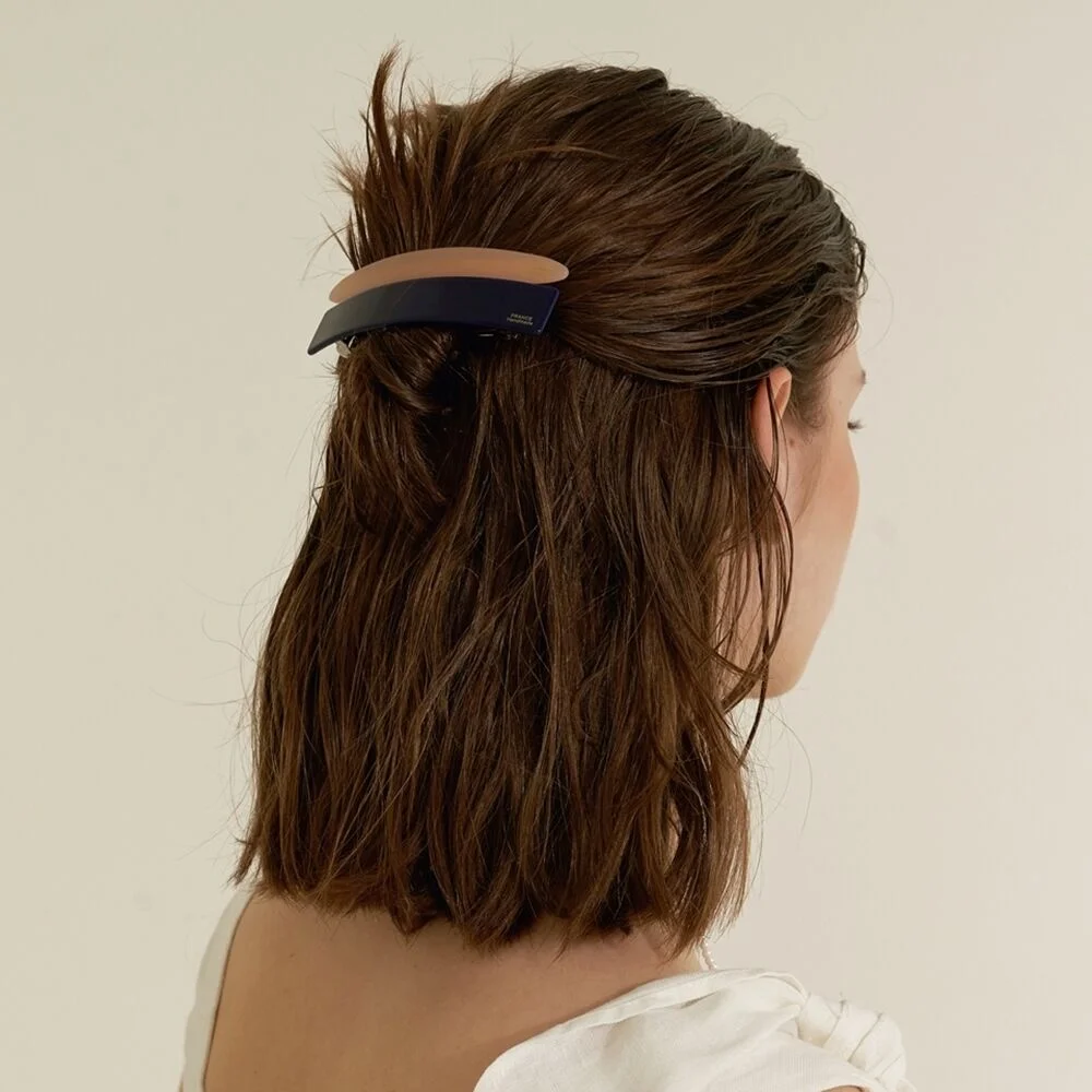 Navy & Salmon Hair Pin