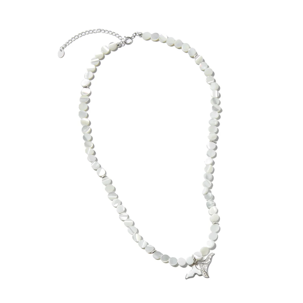 925 銀色 珍珠 Coin Necklace_珍珠 白色