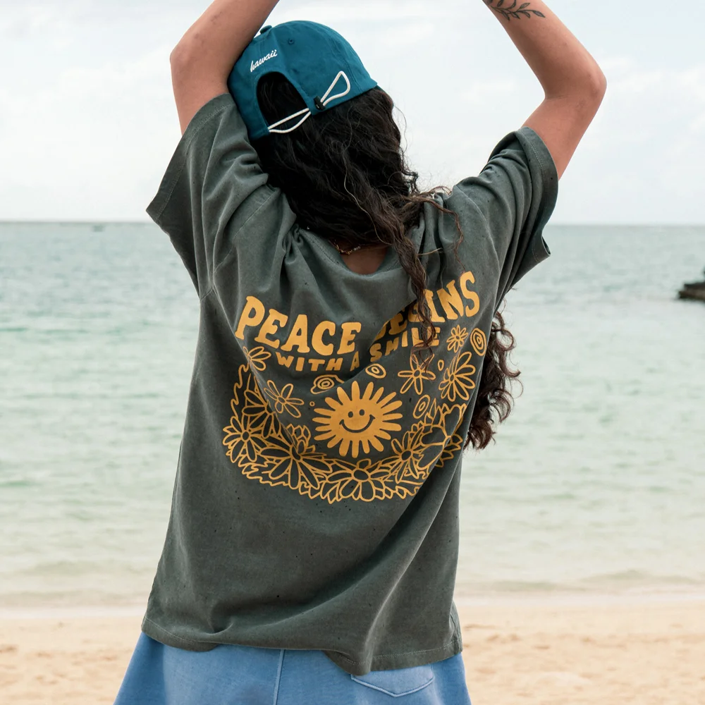 Peace Again 短袖 T恤 (淺 石板色)