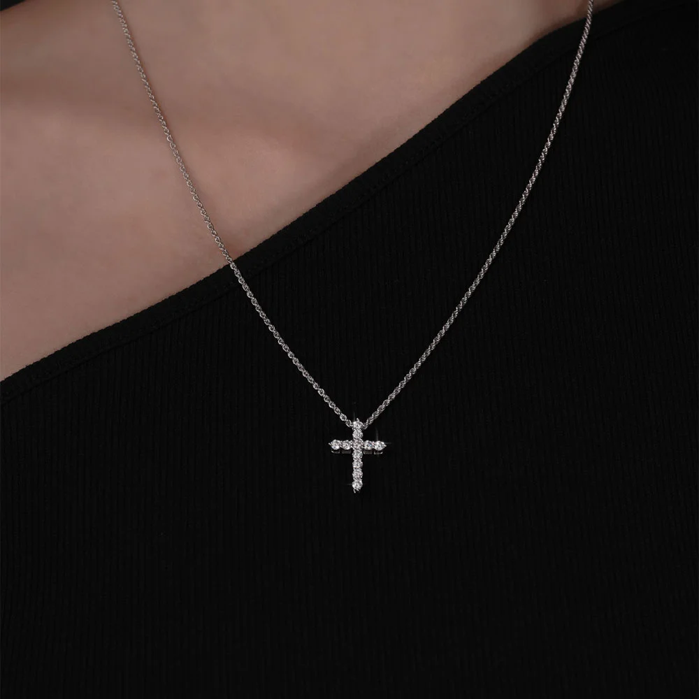Cross Rope Chain Necklace silver-S