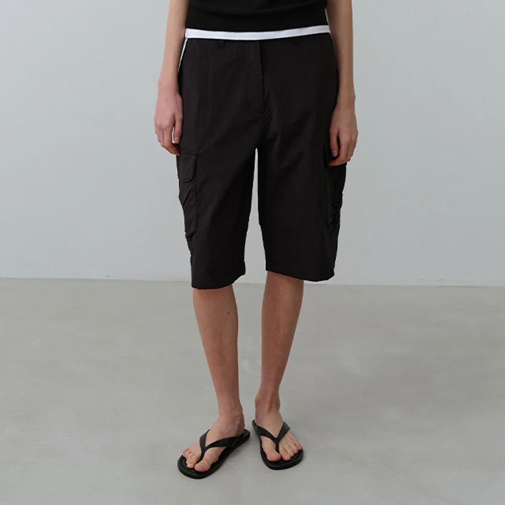 W Bamboo Air 百慕達 工裝 褲子 Black