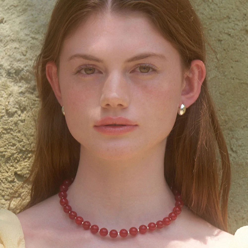 Red Chalcedony Necklace 10mm (L242MNK010)