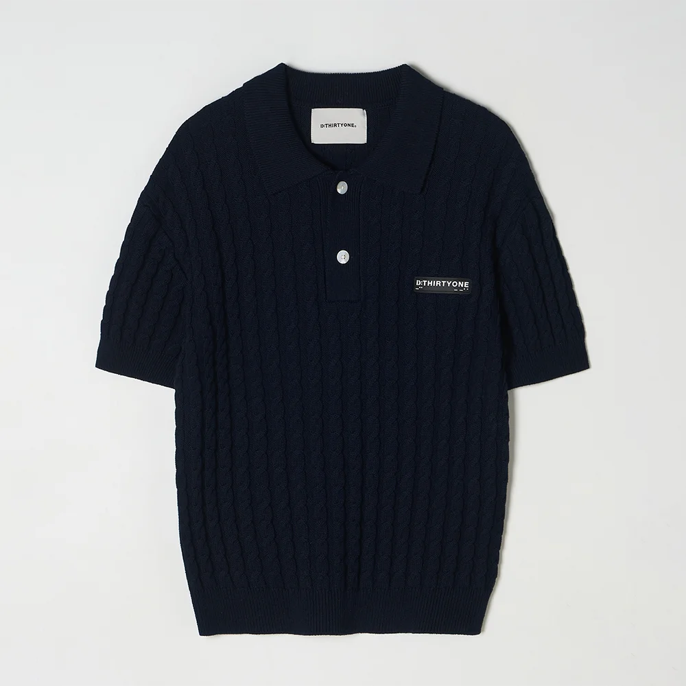 (WOMAN) Hard Twist Cable Sweater (Dark Navy)