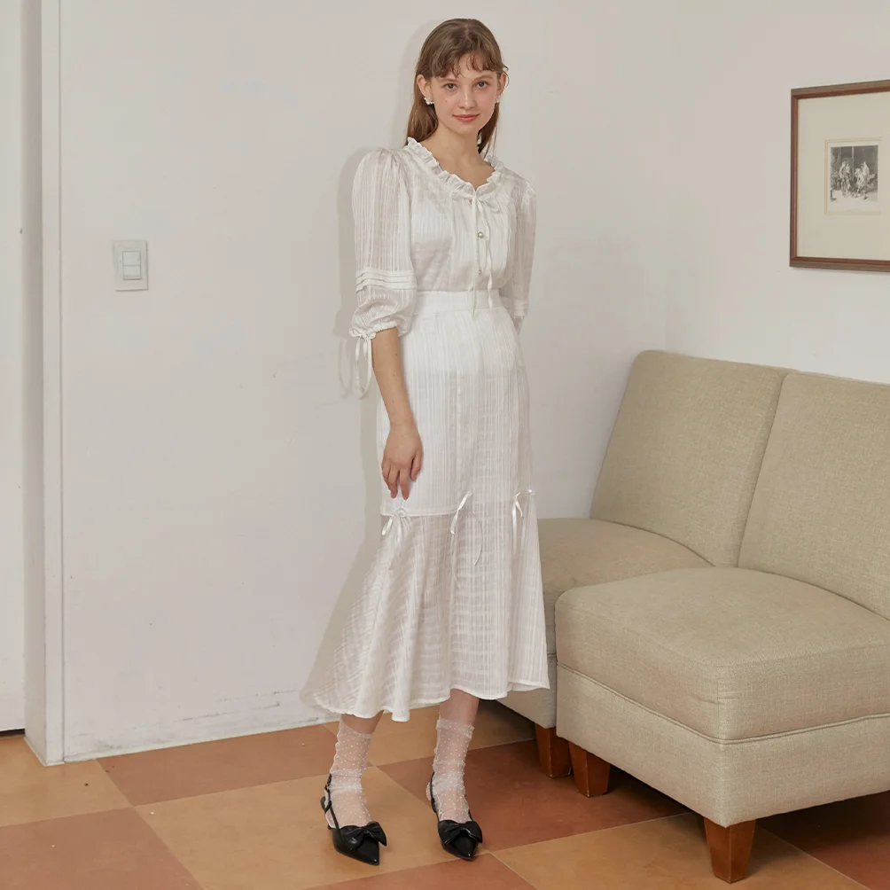 IV CHECK RIBBON SKIRT