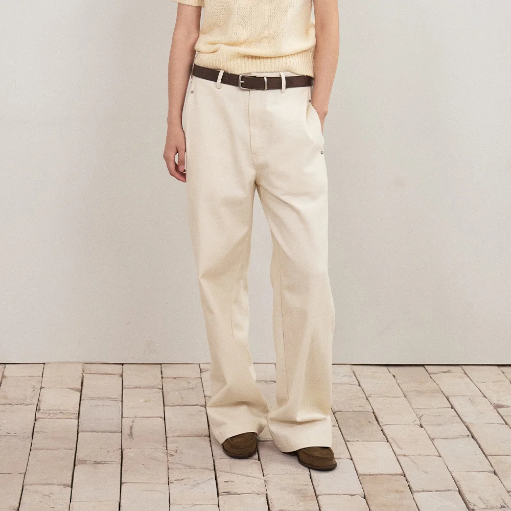 FENNE CURVED PANTS (CREAM)