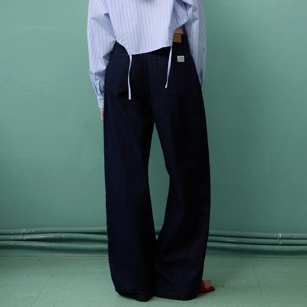 Diven 細褶 牛仔 褲子_ Diven Pants