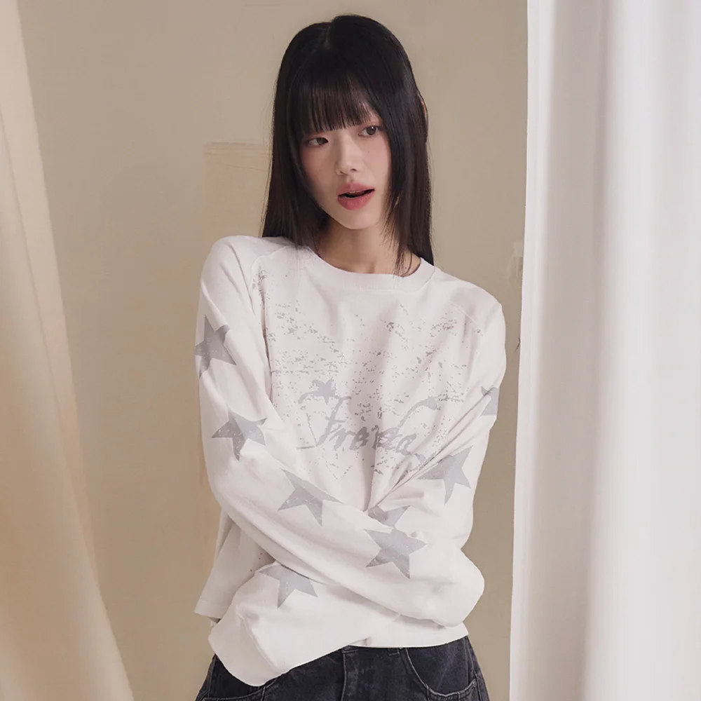 STAR LETTERING LOGO LONG SLEEVE WHITE