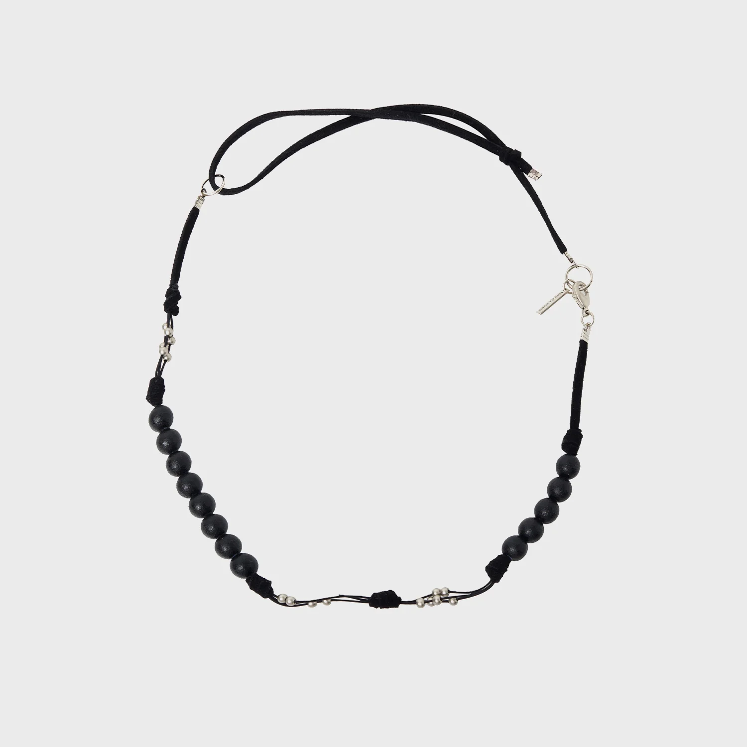 2way beads string necklace BLACK