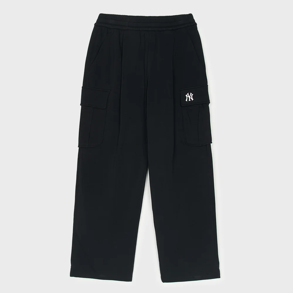 基本款 小標誌 工裝 寬褲 NY (Black)