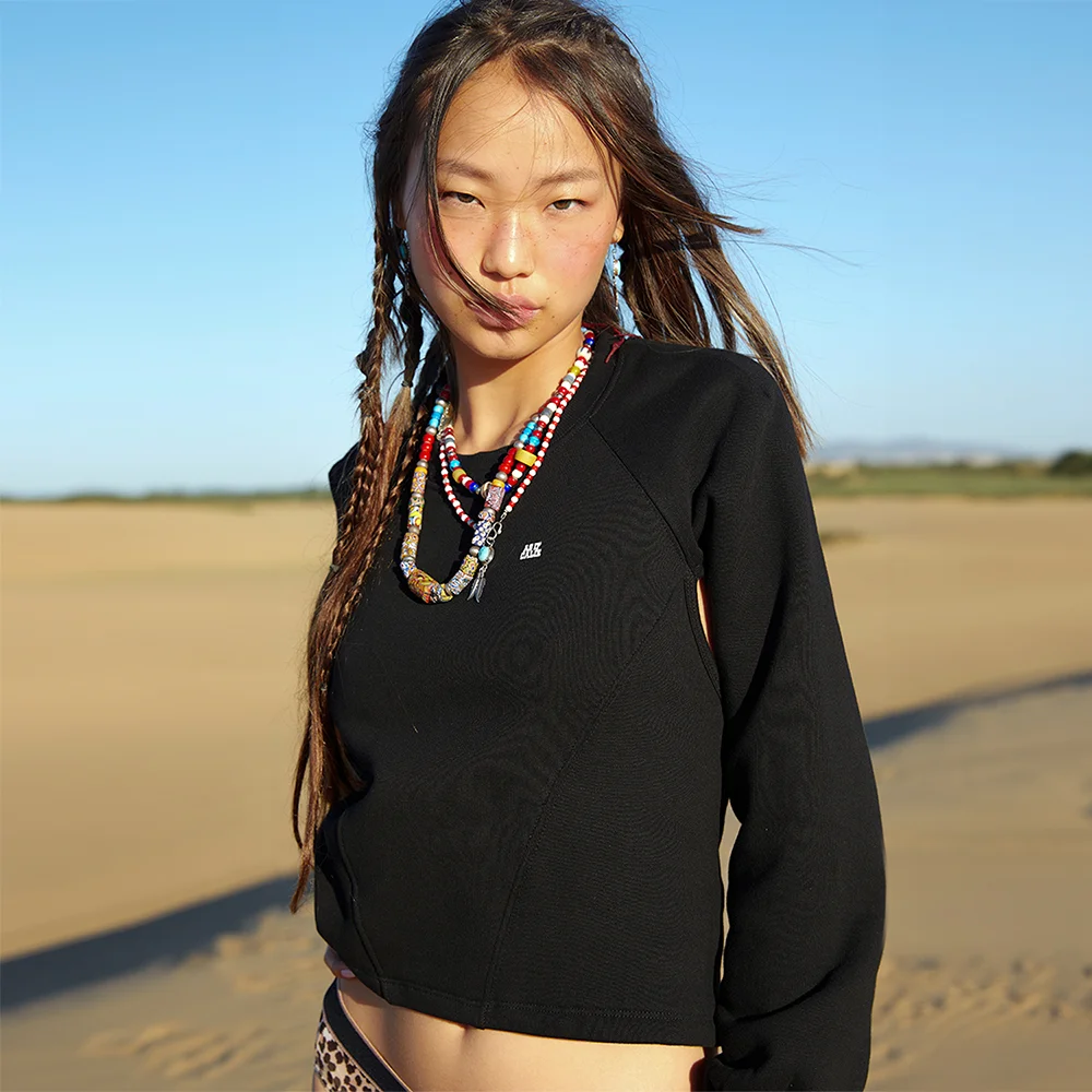 BACK STRING SWEATSHIRT BLACK