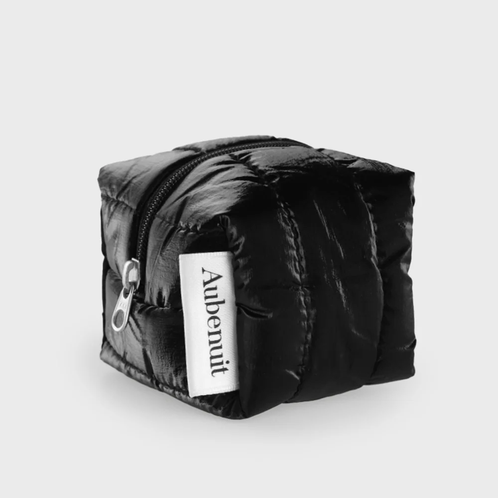 Obnuit 金屬色 羽絨外套 Cube 化妝袋 金屬黑 S (鑰匙扣 附加 可)