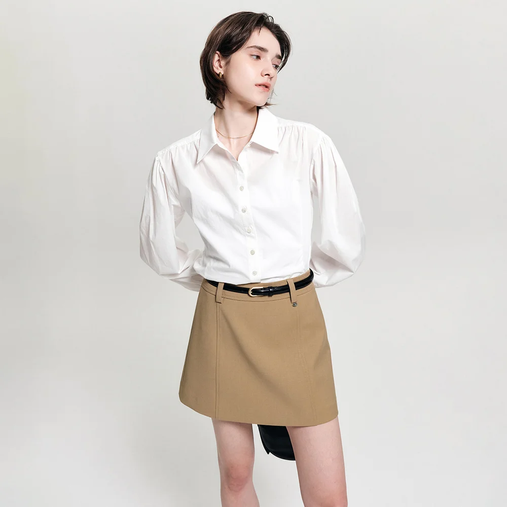 百合 泡泡 衣袖 雪紡衫_白色 / LILY PUFF SLEEVE BLOUSE_WHITE