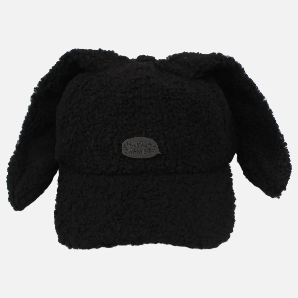 Rabbit Fleece Black Ballcap 兔仔帽
