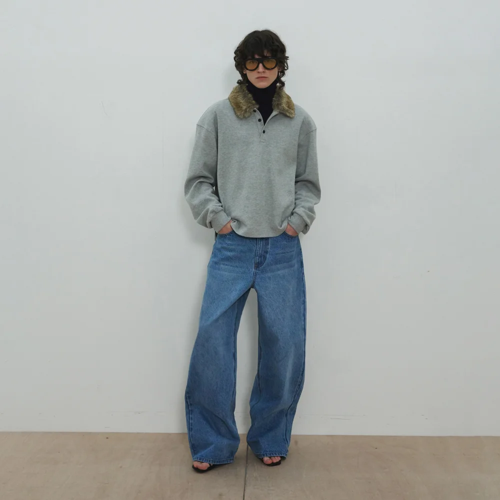 UNISEX, Loose-Fit Denim Pants / Light indigo