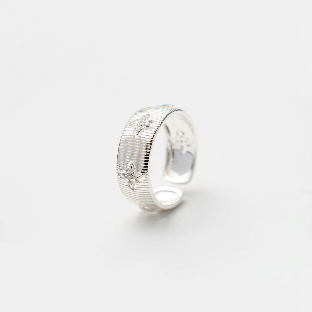 starry open ring 925 silver