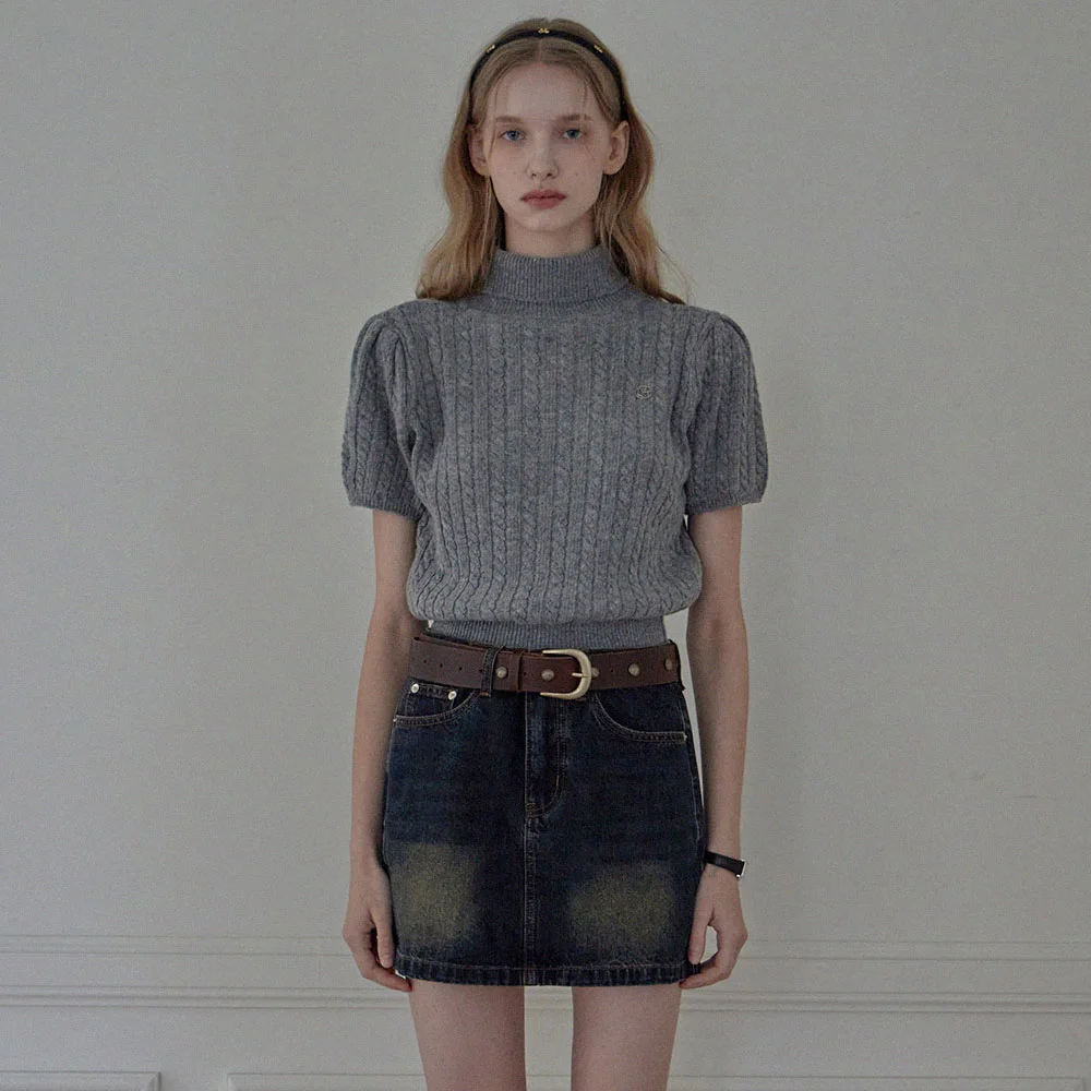 HEIDE MINI DENIM SKIRT_3COLORS_DEEP BLUE