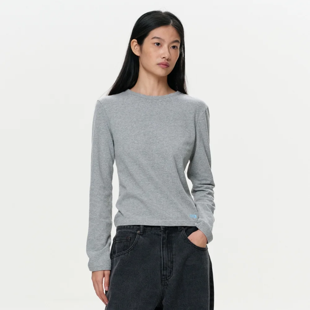 WOMEN ERA VINTAGE COTTON LS T - GRAY
